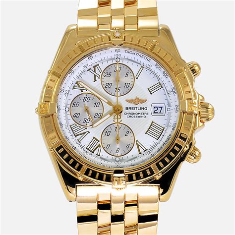 gold breitling watch men|Breitling gold watch price.